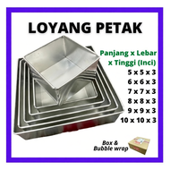 Loyang petak 8x8 loyang kek empat segi loyang 6 inci loyang 8 inci loyang 6,7,8,9, 10 inci loyang 8x