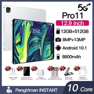 Original Sansung pro11 Tablet  Android tablet  10.8Inch  12GB+512GB 8800mah Tablet sales Original big sale 2022 genuine cheap tablet 4K Ultra HD screen dual sim card Android 10.1 5G/Wifi mobile tablet Online course tablet Learning tablet