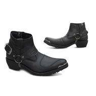 Men's Genuine Leather Cowboy Biker Shoes Touring Work Shoes