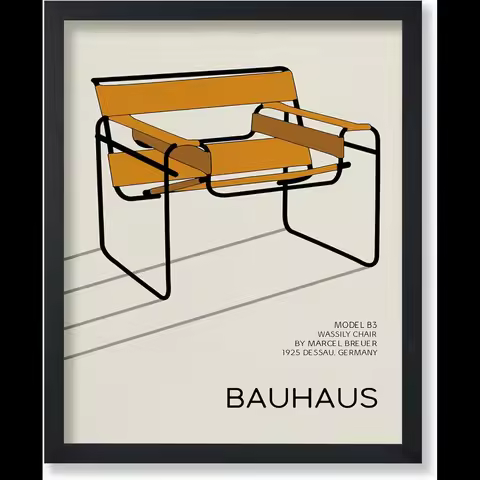 Bauhaus Wassily Chair Poster Minimal Modern Art Print Unframed x Wall Decor for Bedroom Living Room 