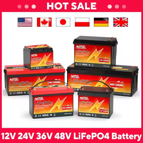 6Ah 10Ah 12Ah 20Ah 30Ah 12V 100Ah LiFePO4 Battery Pack BMS 200Ah 300Ah Lithium Iron Phosphate Rechar