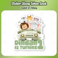 Animal Safari Car Sticker Animal Character Sticker Ride on a Car Birthday Sticker Already Cut