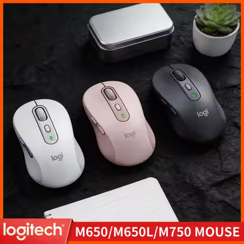 Logitech M650/M650L Wireless Mouse - 400-4000 DPI Adjustable, Ergonomic Contour, 5 Programmable Butt