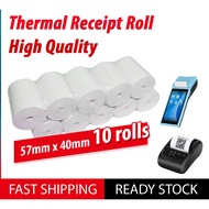 Thermal Paper Roll 57mm x 40mm 58mm x 40mm (10 Rolls/20Rolls) Card Terminal Topup SRS 57x40 57mmx40m