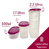 Tupperware Modular Mates Ovals (500ml/1.1L/1.7L/2.3L) Maroon Container food box lunch storage fridge