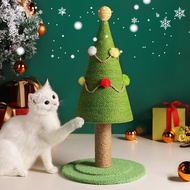 Cat Scratching Post for New Year Christmas Tree Cat Scratcher with Plush Ball Durable Scratch Pad for Cats Simulation Lawn Design Ideal Cat Toy