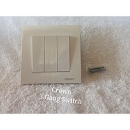 Crown 3 Gang 1 Way Switch/Crown Suis 3 Geng 1 Hala/Crown3组1路开关
