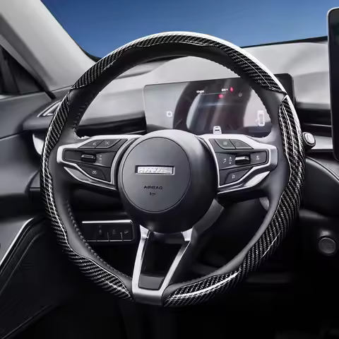 Suitable for Haval Carbon Fiber Texture Steering Wheel Cover with Segmented Quick-Release Design, Du