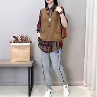 Áo len nữ trung niên, thiết kế áo gile len mỏng form rộng khoác ngoài GL04