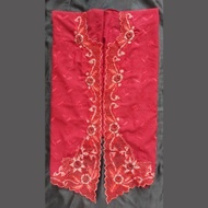 Bahan Kebaya Encim Bordir Kain berpola Merah Tua GC23 Kain Gucci Merah