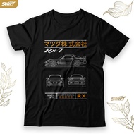 Mazda Rx7 Rx 7 Rx-7 Jdm Rotating T-shirt Microfiber Jersey Blueprint
