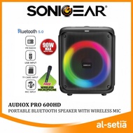 SONICGEAR AUDIOX PRO 600HD BLUETOOTH WIRELESS SPEAKER WITH WIRELESS MIC KARAOKE -  USB / AUX IN / FM