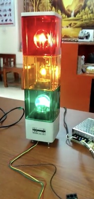 3-level tower light, 3-color rotating light 24v