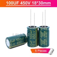 5pcs 100uF 450V 450V100uF 100uF450V Through Hole Electrolytic Capacitor 18*30mm new original