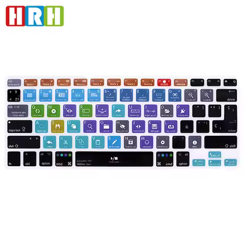 HRH Ableton Live Spanish Shortcuts Hotkey Silicone EU/US Keyboard Cover Protective Film For Macbook 