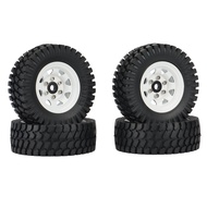 V84PCS 1.55 Metal Beadlock Wheel Rim Tire Set for 1/10 RC Crawler Car Jr 90069 D90 CC01 LC70 MST