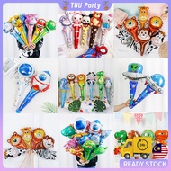 Belon Tongkat Tangan Cartoon Foil Hand-Held Balloon Holding Stick Animal Party Cartoon Balloon Birth