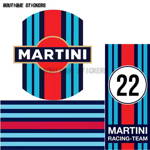Car and motorcycle decoration accessories Cool MARTINI racing sticker waterproof PVC decal suitcase 