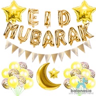 Balonasia set lebaran/idul fitri mubarak confetti gold