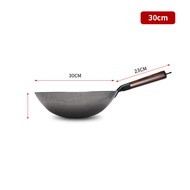 Onetwone handmade iron wok 30cm/32cm/34cm stir-fry Pans with wooden handle Gas cooking pot Restaurant frying pan