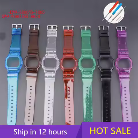 Resin Watch Strap+Case for Casio G-Shock Small Square DW-5600/5000 GW-M5610 G-5600 GLX-5600 Refit Wr