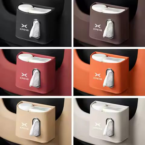 Leather Car Tissue Box for Xpeng G6 G7 G9 G3 X9 N5 F57 Xiaopen P7 P7i P5 Car Door Storage Box Backre