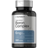 Horbaach Triple Boron Complex 6 mg Supplement | 300 Tablets | Vegetarian, Non-GMO & Gluten Free | Tr