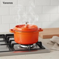[Vaveren] Enameled Cookware Enamel Coated Enameled Cast Iron Dutch Oven Heat Distribution Mini Dutch
