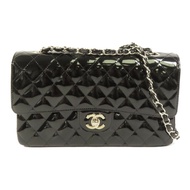 CHANEL 漆皮皮革Classic 25銀扣鏈帶肩背袋