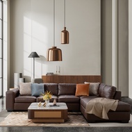 Koncept Furniture โซฟาเข้ามุมขวา รุ่น Timmer สีน้ำตาล (317x216x83 ซม.)