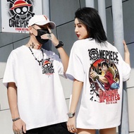 【kurta】 Popular Anime White ONE PIECE Shirt Unisex Men Tops Women T Shirt Design Template Trendy Graphic Oversized Tees T Shirt Design Template Lelaki Plus Size