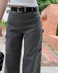 TYPO STRIPE GREY (VINTAGE) PANTS
