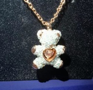 Swarovski施華洛世奇 泰迪熊吊墜 鎖骨鏈 項鏈 女款 金色