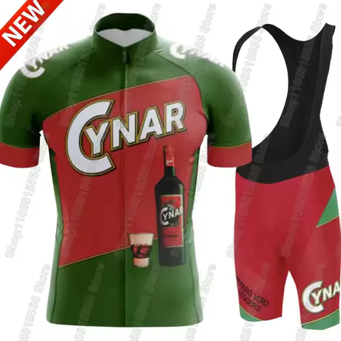 2026 Cynar-Beer Cycling Jersey Set Men Summer Green Bicycle Clothing Road Bike Shirts Suit Bicycle B