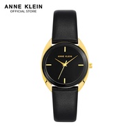 Anne Klein AK4030BKBK0000 Round Case Leather Watch