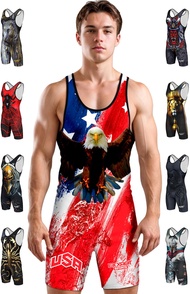 Sublimated Wrestling Singlet for MMA, Powerlifting Singlet Youth Wrestling Singlet Men for Training
