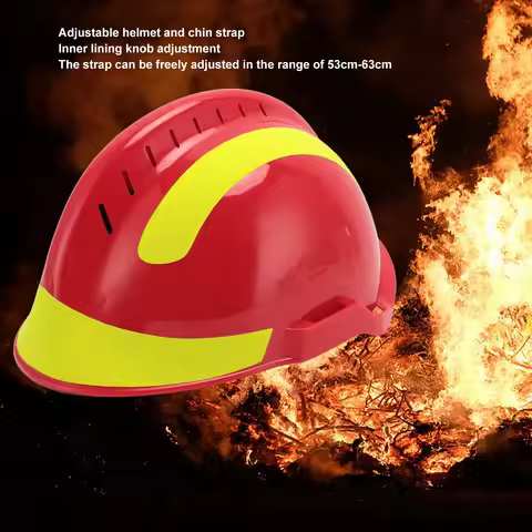 Fire Helmet Safety Helmet Heat Resisting Shock Resistance Adjustable Hard Vented Hard Hat for Outdoo