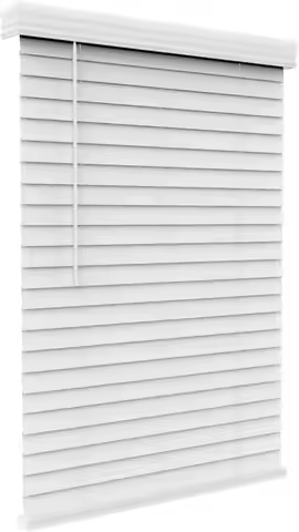 White Cordless Faux Wood Blinds - 30.5" x 60", 2" Slats with Valance for Indoor Windows