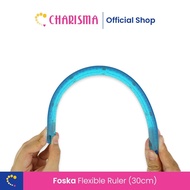 Charisma Flexible Ruler - Foska Ruler Flexible Transparent - 30 CM Flexible Ruler - Flexible Ruler N