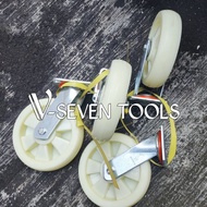 5 inch nylon trolley wheels, dead brake type trolley wheels, hand truck trolley