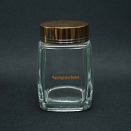 Glass Jar 280 Square ClearML with Alu Cosme Lid Glass Jar/ Glass Jar/ Candy Jar/ Brown Glass Jar/ Sn