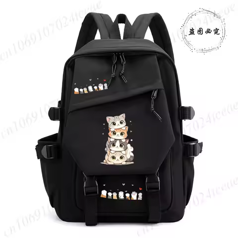 Back To School Anime School Backpack for Students Kawaii Cat Design Daily Bagpack Anime Backpacks fo