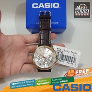 CASIO ORIGINAL - CASIO MTP-1374L-7AVDF - MEN CT - KULIT - BROWN GOLD DIAL WHITE - MTP 1374L 7AVDF CH