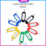 Name Tag Gantungan Kunci Warna-Warni Label Nama Plastik Keychan Ring Name tag Ganci Colors ptt