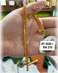 BT 5026 Rantai Tangan Lipan ZHULIAN Gold plated Bracelet Jewellery Emas Saduran Barang Kemas