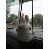 CAR DECOR RABBIT SWING ACCESSORIES/ rabbit hanging/rabbit/keychin rabbit/bunny