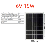 แผงโซลาร์เซลล์ monocrystalline solar cell  6V-18V  10W/15W/20W/30W/50W/80W/100W