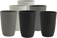 SINOGE Wheat Straw Cups Glasses Drinking Set of 6 - Alternative to Plastic Cups Reusable Dishwasher