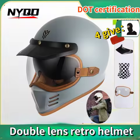 YEMA Electric Motorcycle Helmet Locomotive Retro Full Helmet Men and Women Bluetooth Four Seasons Su