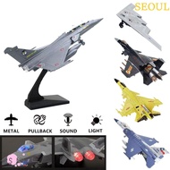 SEOUL Fighter Aircraft Toy, Diecast with Light Sound Aviao Plane Model, Tabletop Decor F16 F22 F35 C